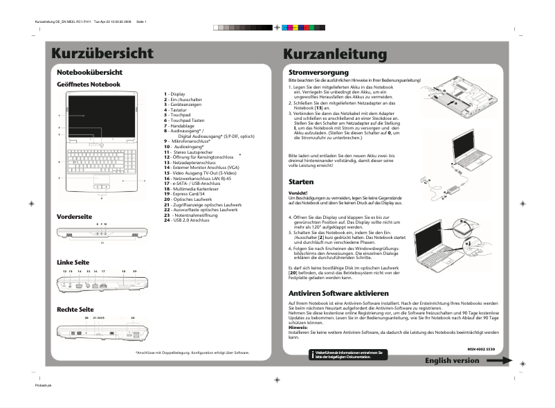 Página 1 del manual Manual de usuario Medion Akoya MD 96850