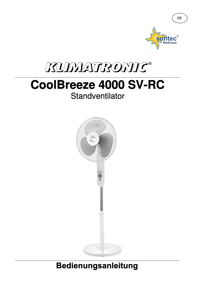 Page 1 de la notice Manuel utilisateur Suntec CoolBreeze 4000 SV-RC