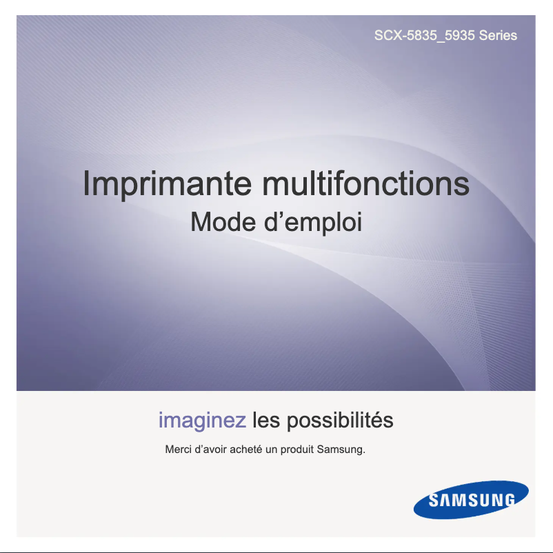 Page 1 de la notice Manuel utilisateur Samsung SCX-5835NX