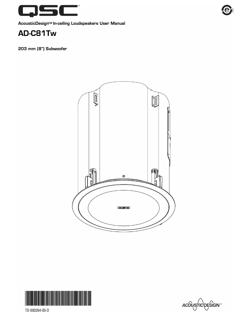 Page 1 de la notice Manuel utilisateur QSC AcousticDesign AD-C81Tw