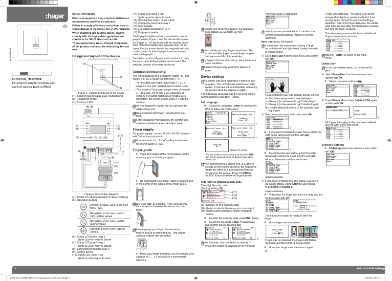 Page 1 de la notice Manuel utilisateur Elcom REN233X