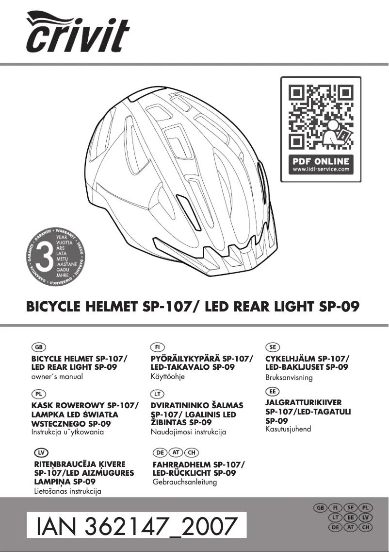 Page n°1 - Manuel utilisateur Crivit IAN 362147