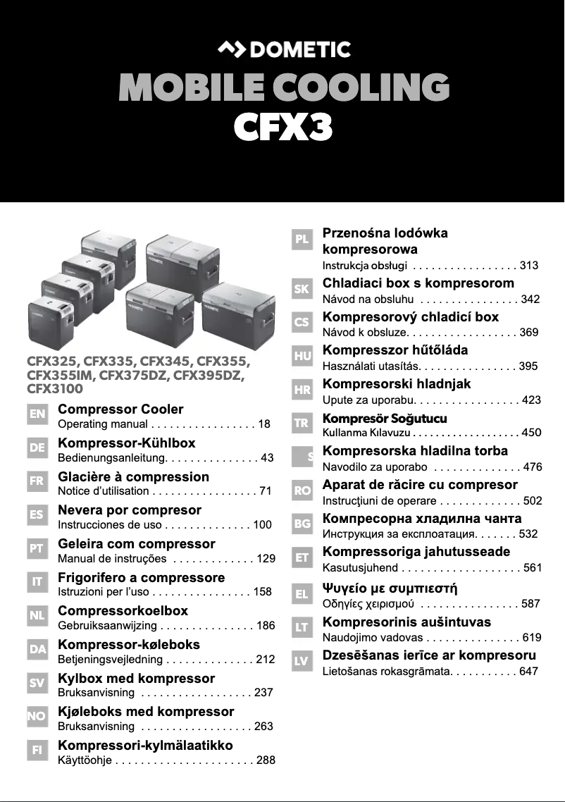 Página 1 del manual Manual de usuario Dometic CFX3 45