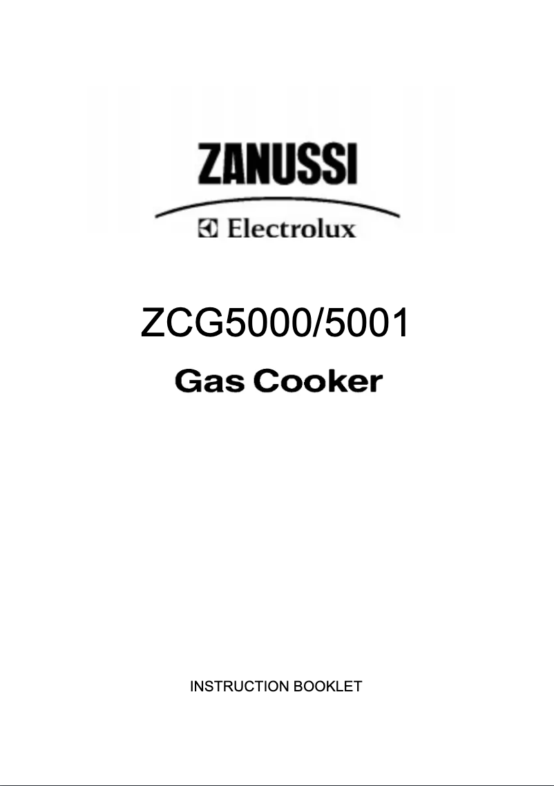 Page n°1 - Manuel utilisateur Zanussi-Electrolux ZCG5000WN