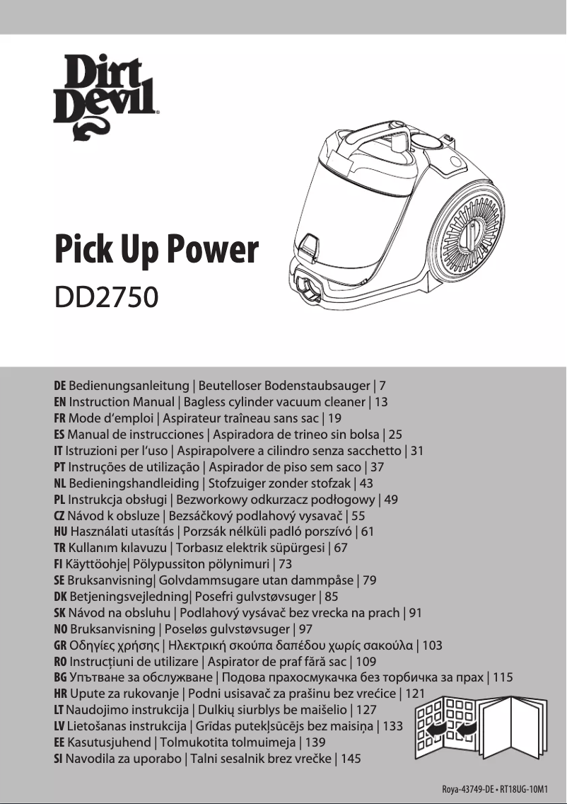 Page n°1 - Manuel utilisateur Dirt Devil Pick Up Power DD2750
