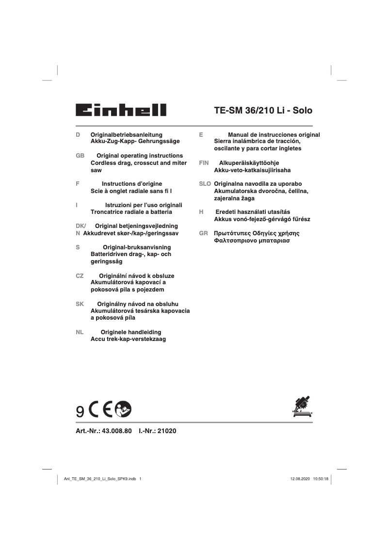 Page n°1 - Manuel utilisateur Einhell GE-HH 18 Li T