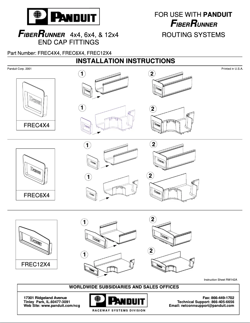 Page 1 de la notice Manuel utilisateur Panduit FREC6X4YL