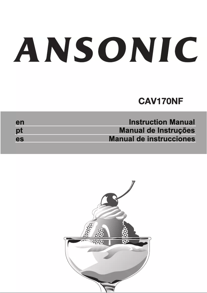 Page 1 de la notice Manuel utilisateur Ansonic CAV 170 NF