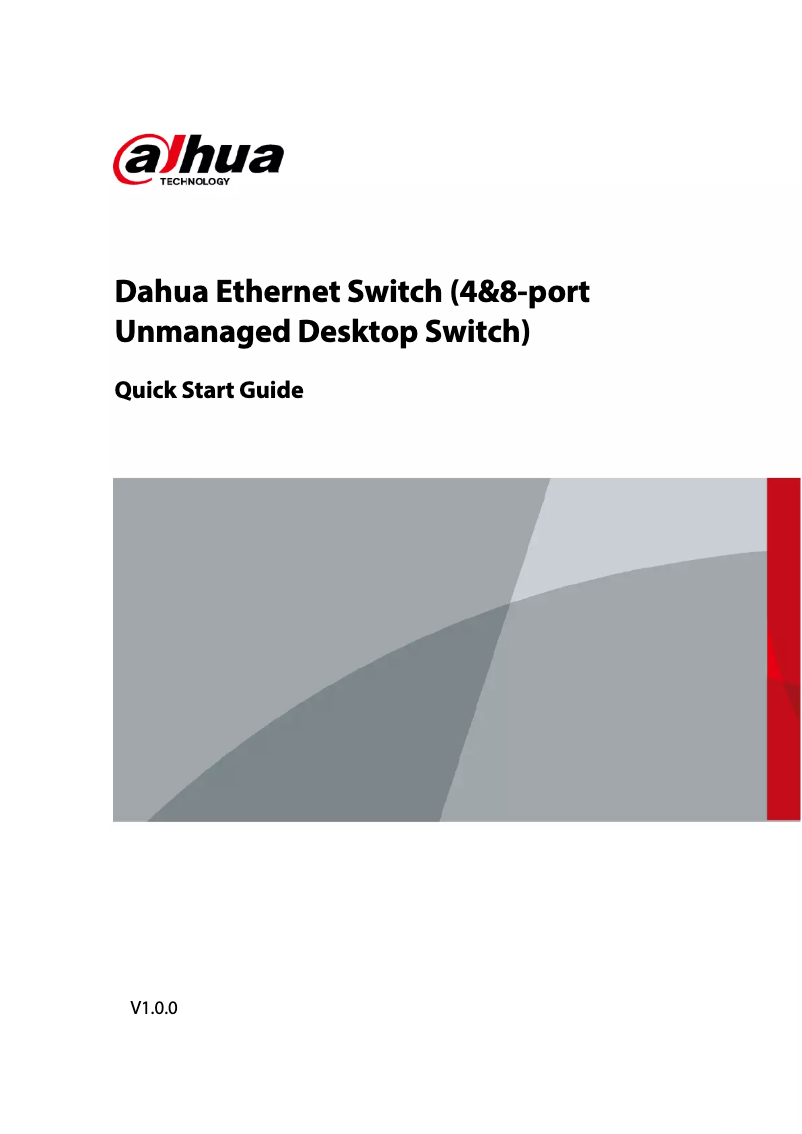 Page n°1 - Guide de démarrage rapide Dahua Technology PFS3110-8ET1GT1GF-96