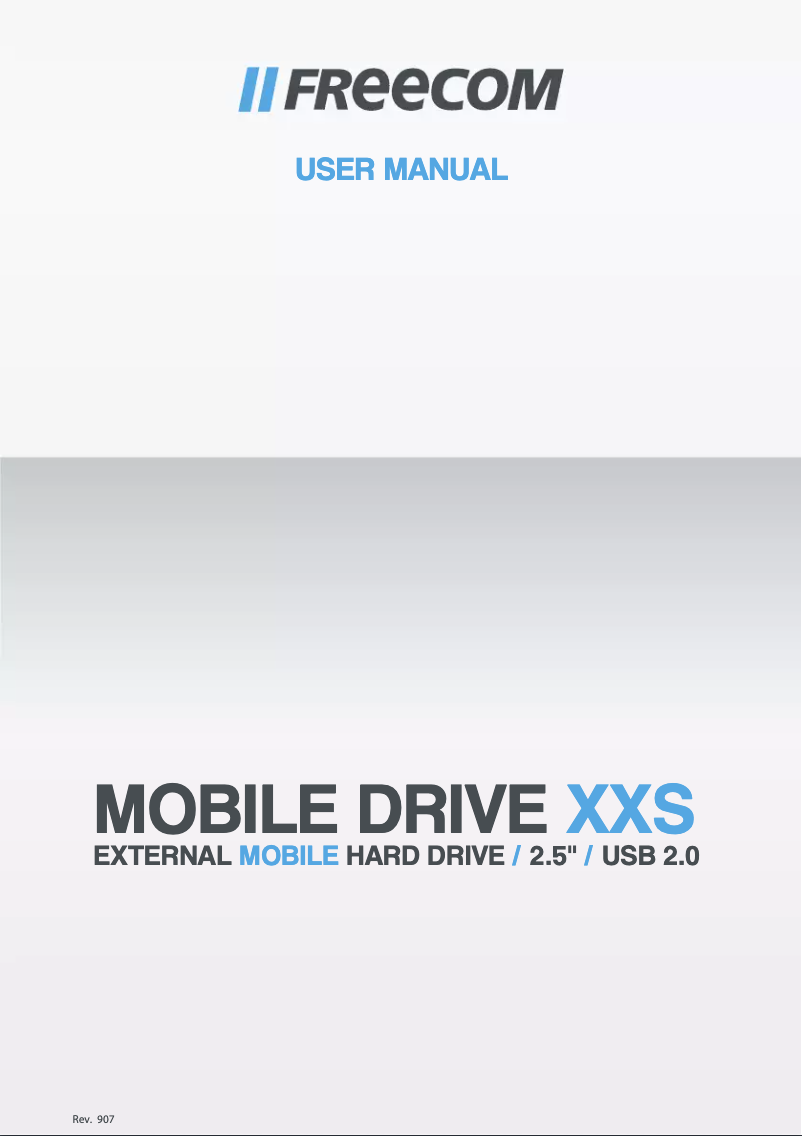 Image de la première page du manuel de l'appareil Mobile Drive XXS 2.0
