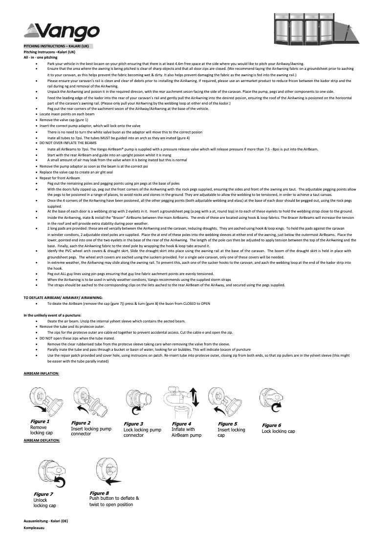 Página 1 del manual Manual de usuario Vango Kalari 420