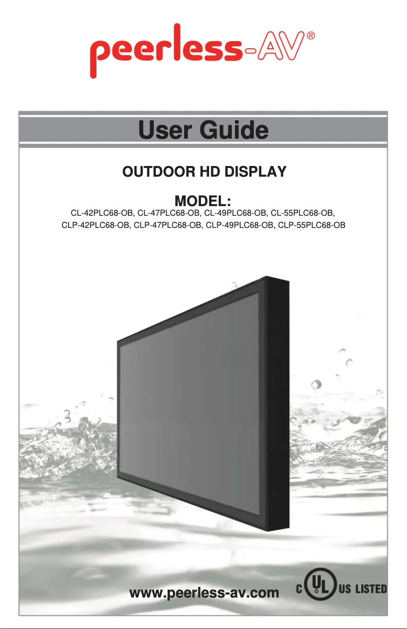 Page n°1 - Manuel utilisateur Peerless-AV Xtreme CL-55PLC68-OB