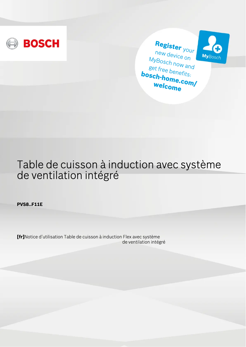 Page n°1 - Manuel utilisateur Bosch PVS801F11E