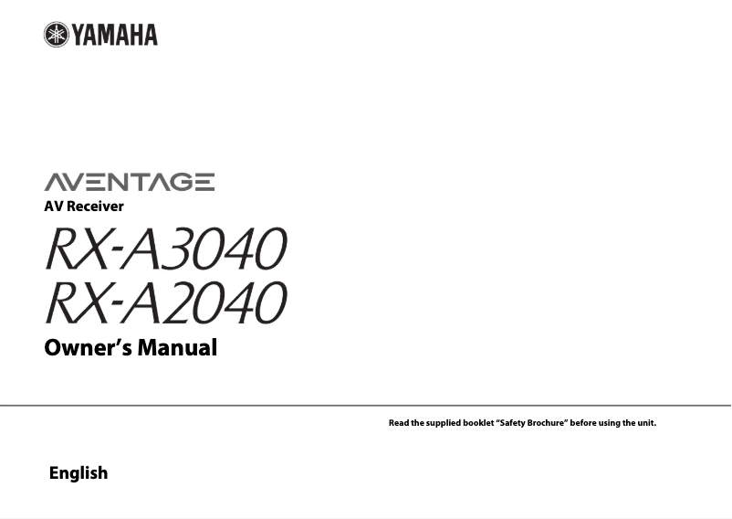 Page 1 de la notice Manuel utilisateur Yamaha Aventage RX-A3040