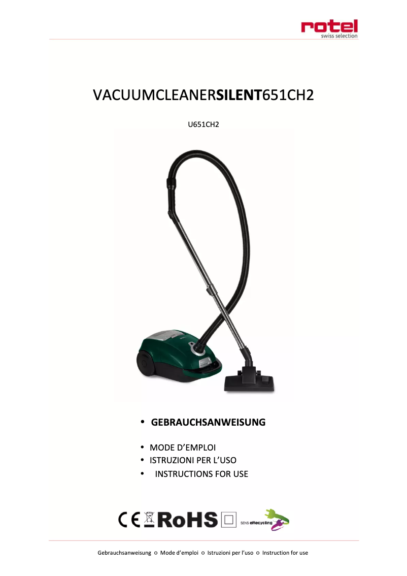 Page n°1 - Manuel utilisateur Rotel Silent U651CH2