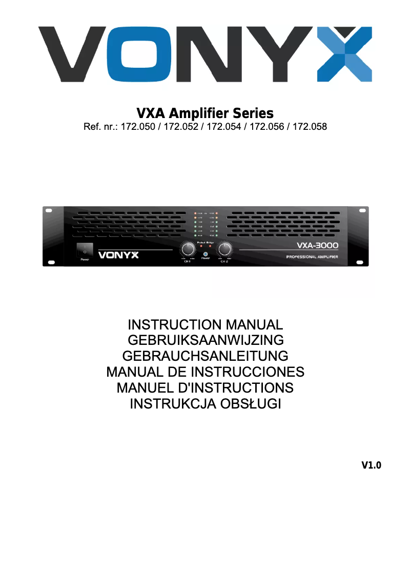 Page 1 de la notice Manuel utilisateur Vonyx 172.058