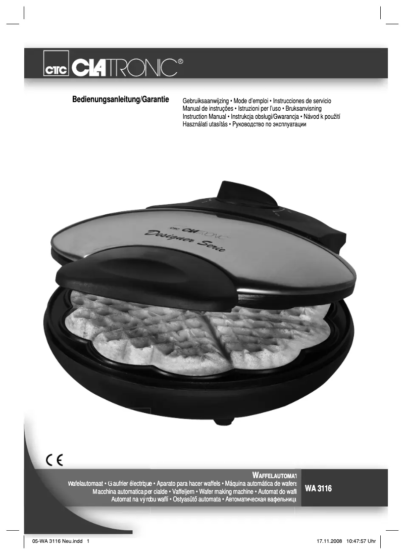Page n°1 - Manuel utilisateur Clatronic WA 3116 DS