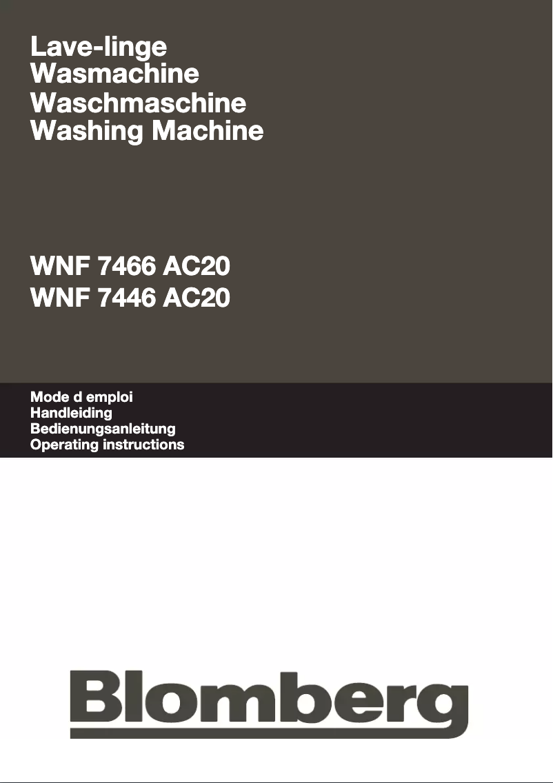 Image de la première page du manuel de l'appareil WNF 7466 AC20