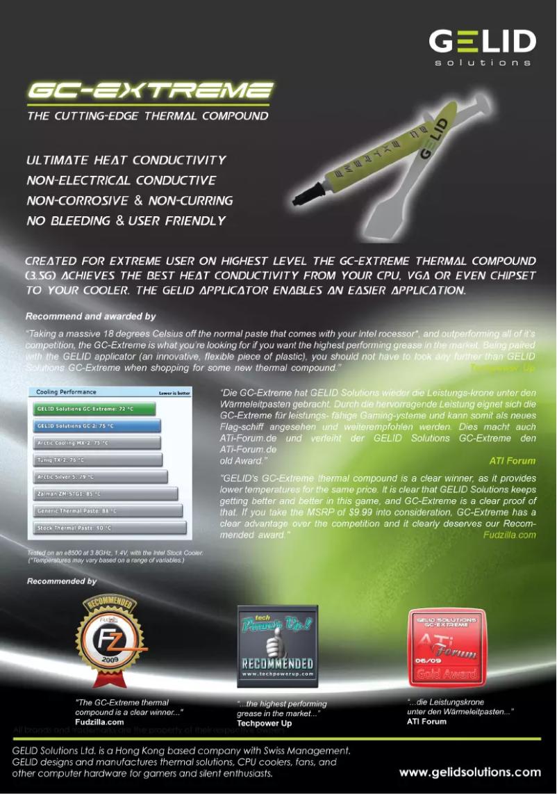 Page 1 de la notice Manuel utilisateur Gelid GC-Extreme