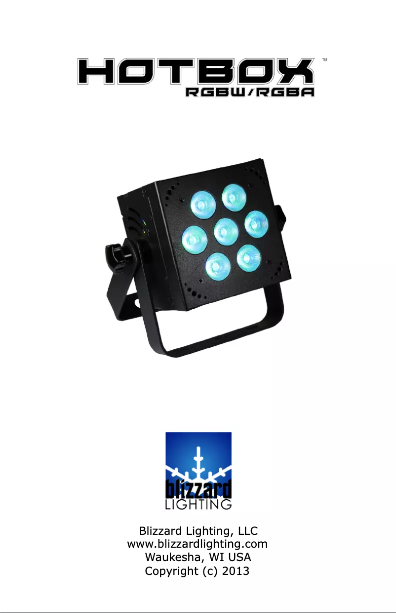 Page 1 de la notice Manuel utilisateur Blizzard HotBox RGBW