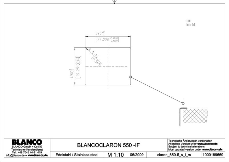 Page n°1 - Manuel utilisateur BLANCO CLARON 550-IF/A