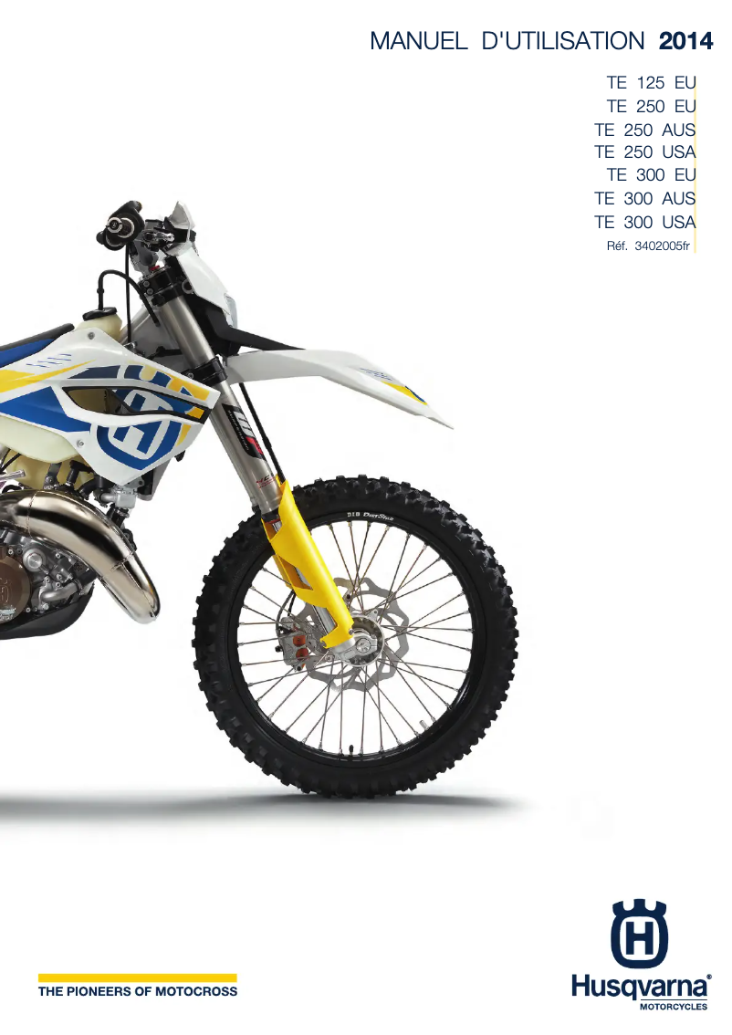 Page 1 de la notice Manuel utilisateur Husqvarna TE 300 (2014)