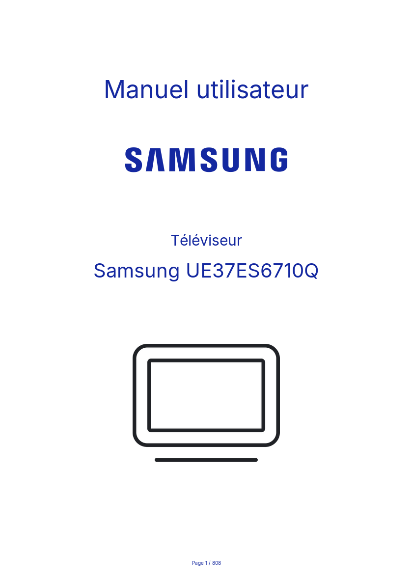 Page n°1 - Manuel utilisateur Samsung UE37ES6710Q