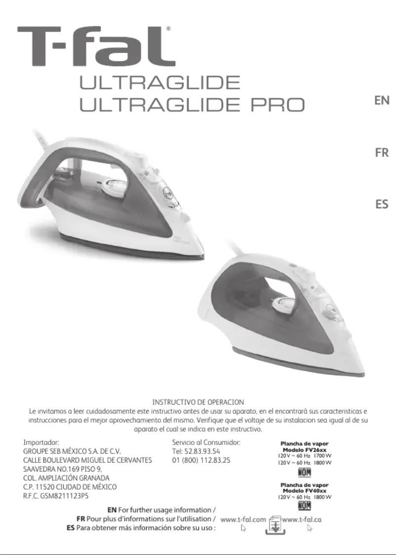 Image de la première page du manuel de l'appareil UltraGlide 3 FV4016