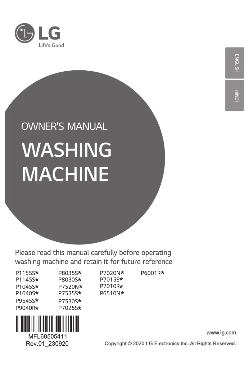 Page 1 de la notice Manuel utilisateur LG P1155SKAZ