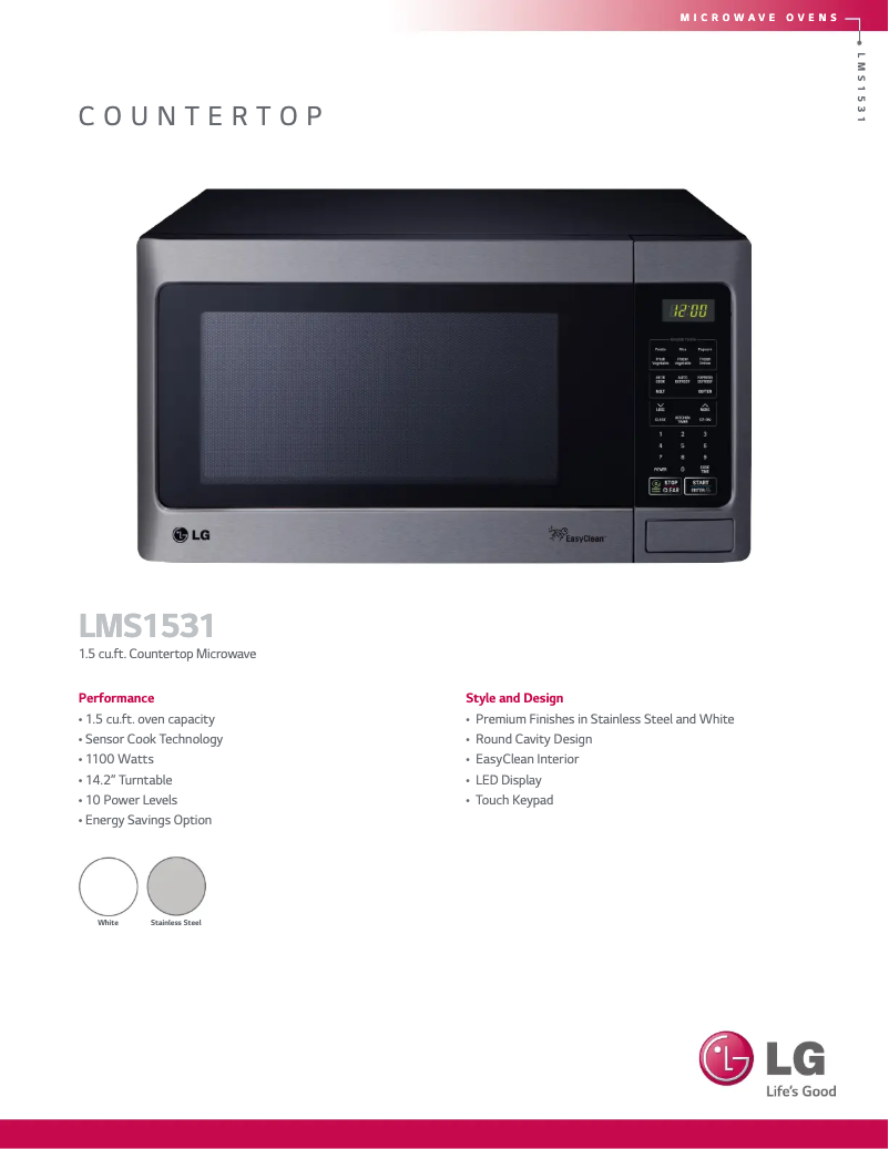 Image de la première page du manuel de l'appareil LMS1531SW