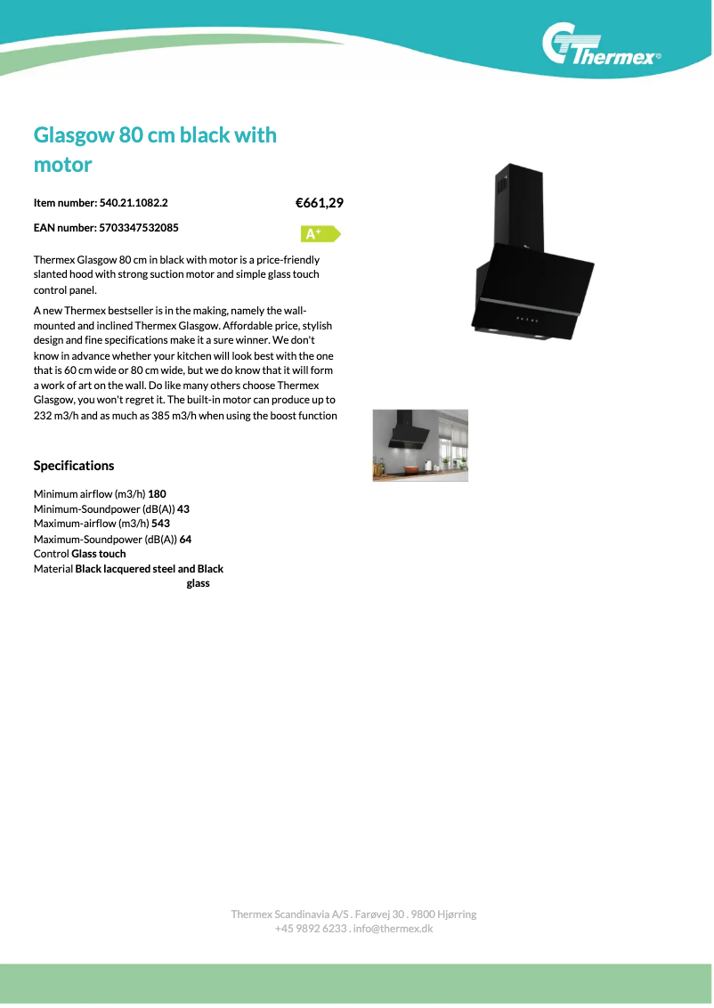 Page n°1 - Fiche technique Thermex Glasgow