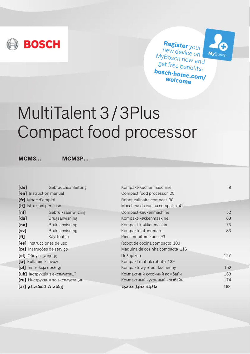 Page 1 de la notice Manuel utilisateur Bosch MCM3201B