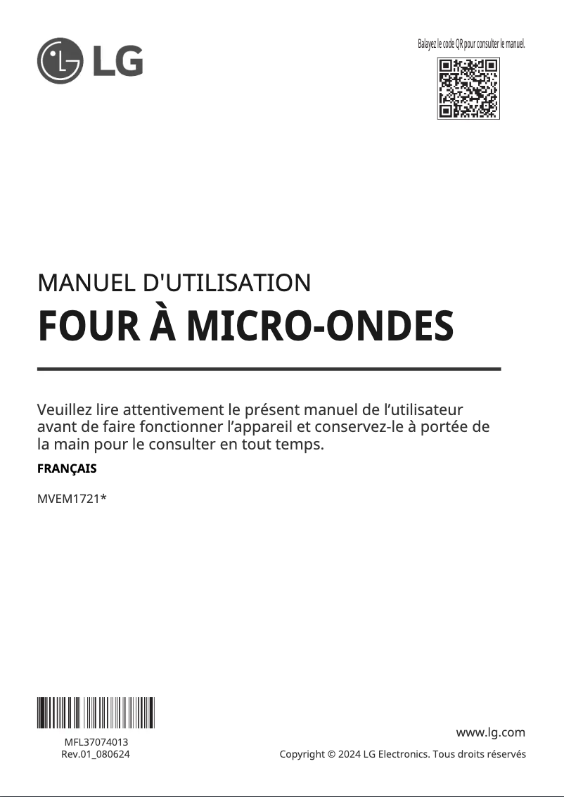 Page n°1 - Manuel utilisateur LG MVEM1721F