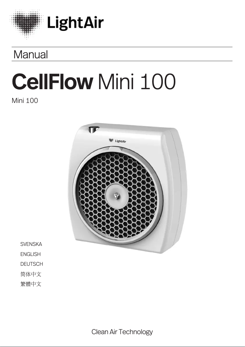 Image de la première page du manuel de l'appareil CellFlow Mini 100