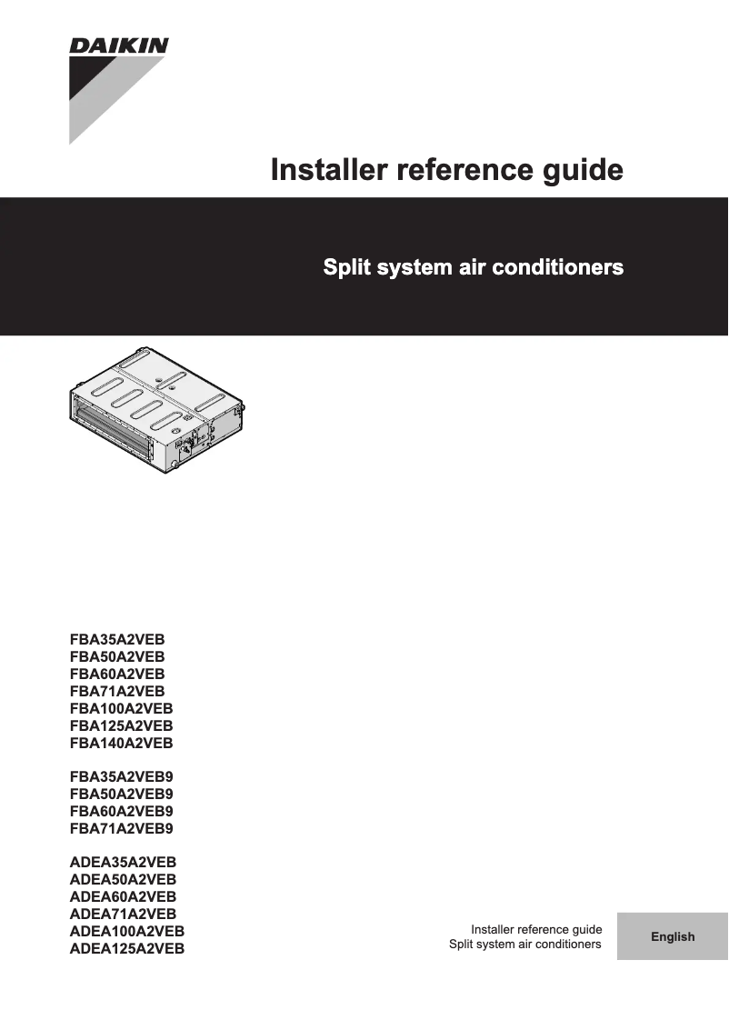 Página 1 del manual Guía de instalación Daikin ADEA100A2VEB