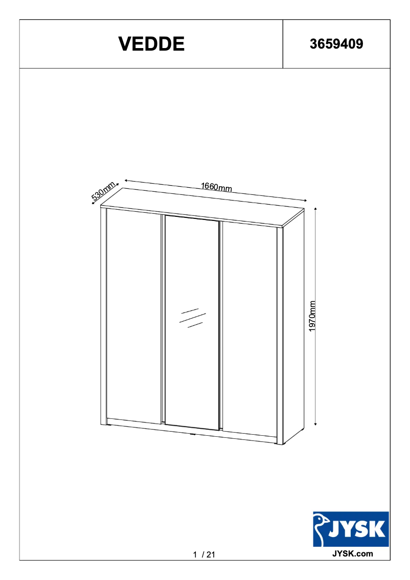 Image de la première page du manuel de l'appareil Vedde (166x197x53)
