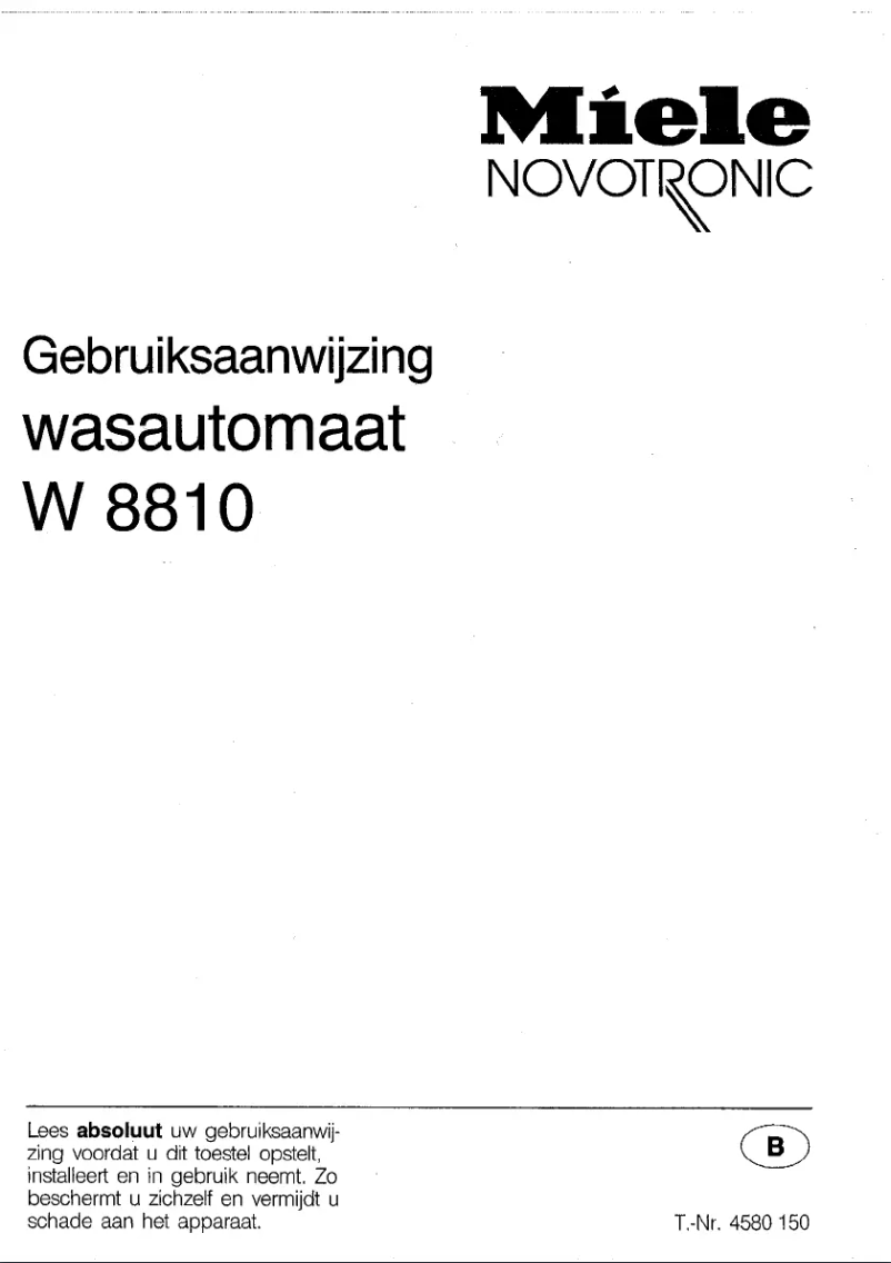 Image de la première page du manuel de l'appareil Novotronic W8810