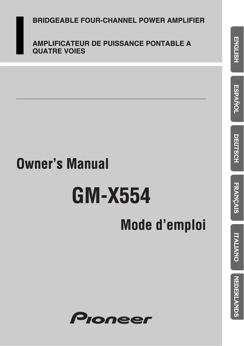 Page 1 de la notice Manuel utilisateur Pioneer GM-X554