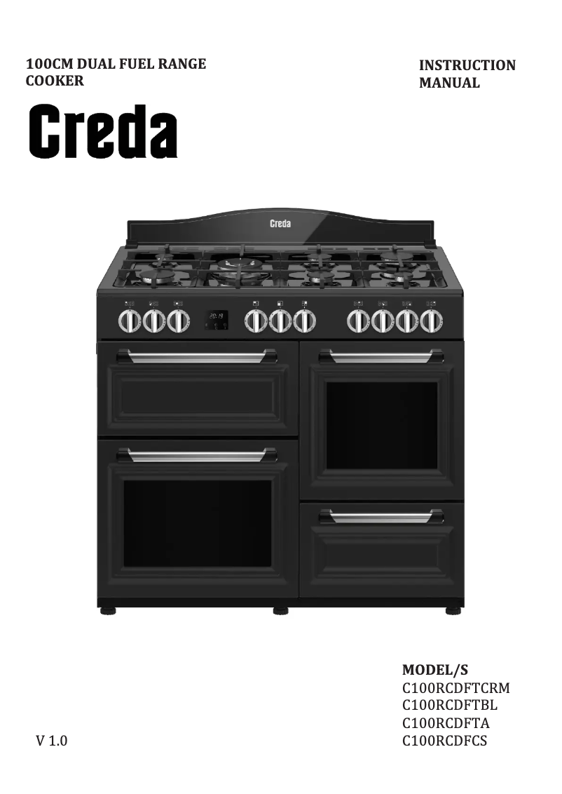 Página 1 del manual Manual de usuario Creda C100RCDFTBL