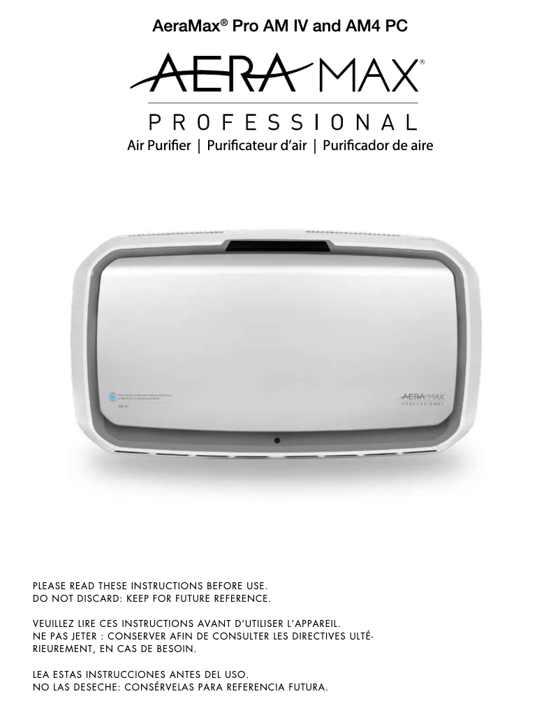 Page 1 de la notice Manuel utilisateur Fellowes AeraMax Professional 4