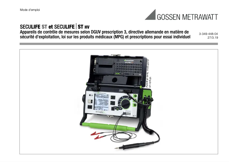 Image de la première page du manuel de l'appareil SECULIFE ST M693A