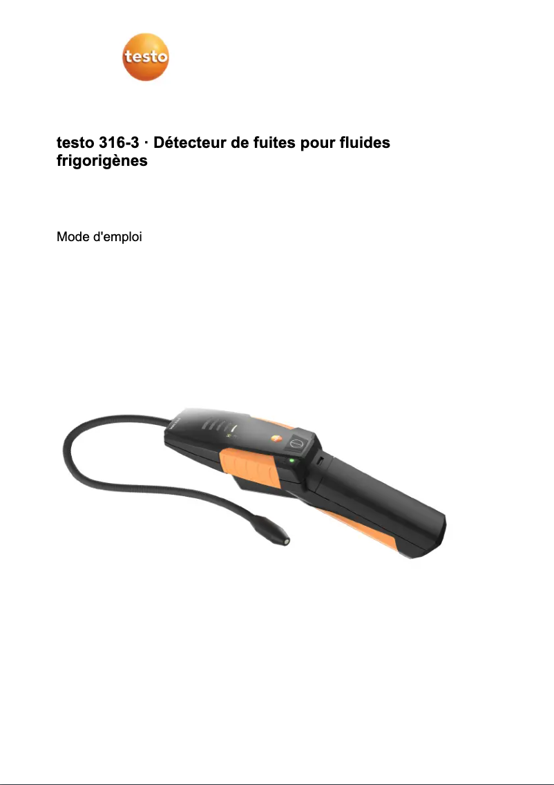 Page 1 de la notice Manuel utilisateur Testo 316-3