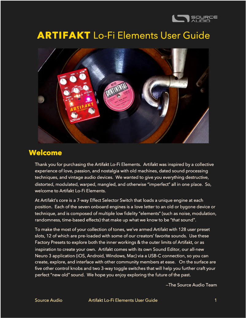 Image de la première page du manuel de l'appareil Lo-Fi