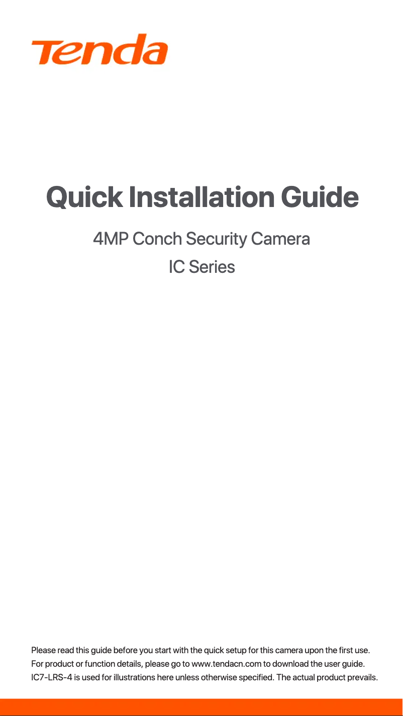 Page n°1 - Manuel utilisateur Tenda IC6-LRS