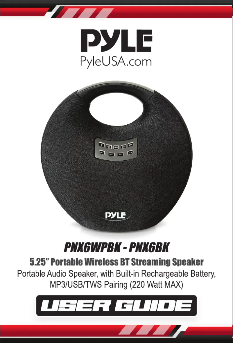 Page 1 de la notice Manuel utilisateur Pyle PNX6BK