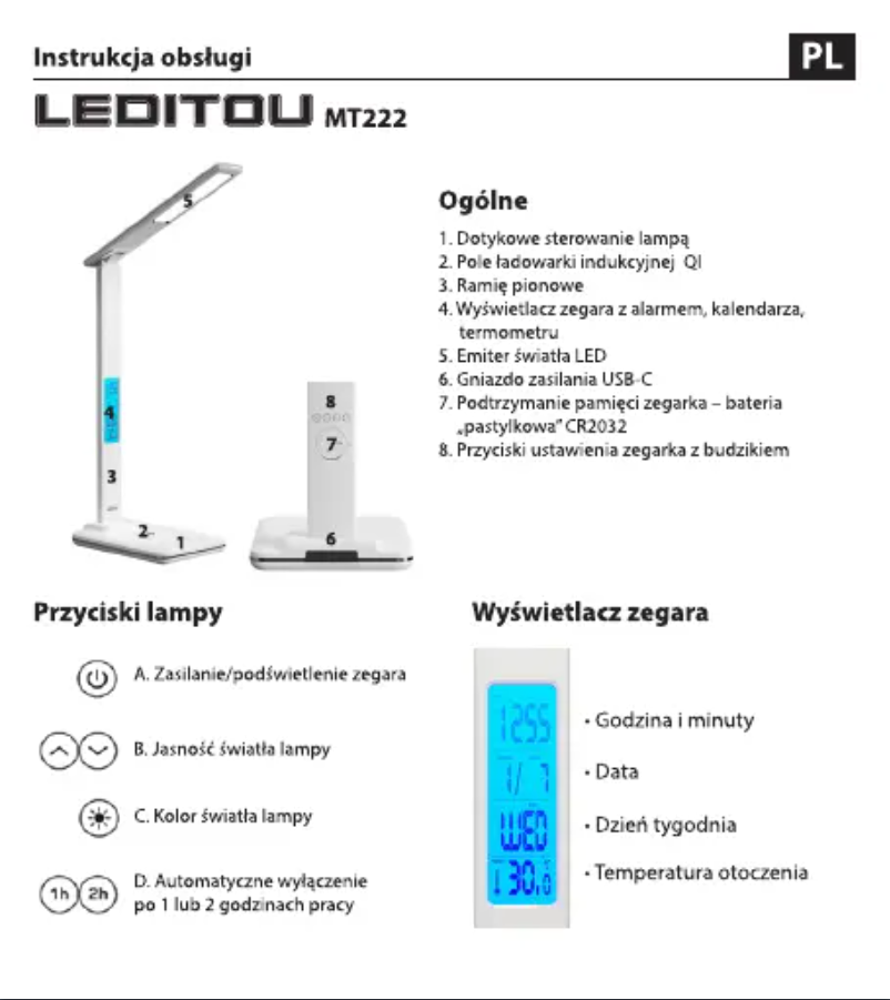 Page 1 of the manual User Manual Media-Tech LEDITOU MT222K