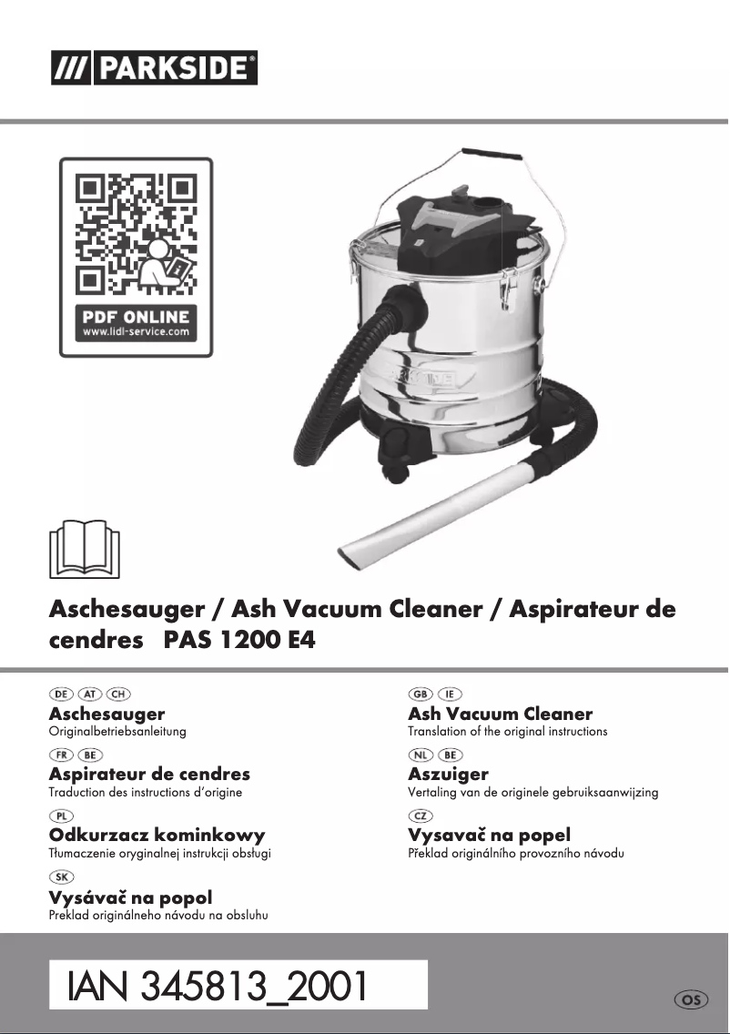 Page 1 de la notice Manuel utilisateur Parkside PAS 1200 E4