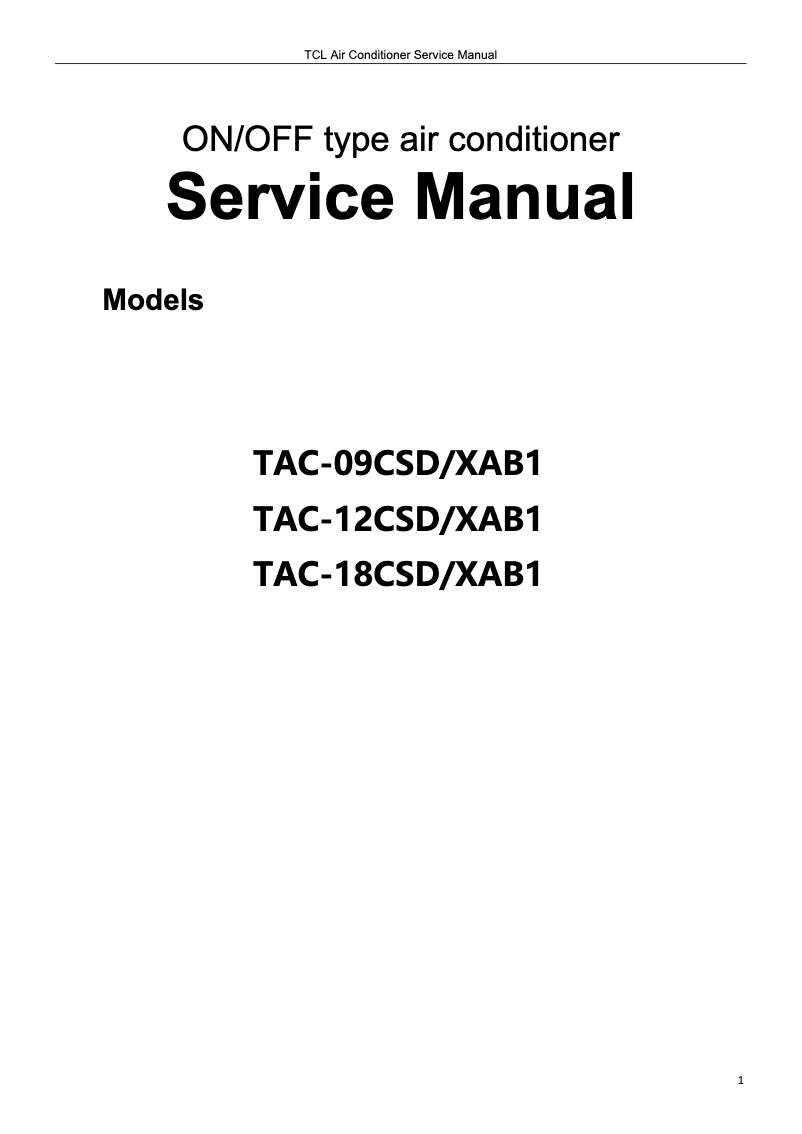 Image de la première page du manuel de l'appareil TAC-12CSD/XAC1