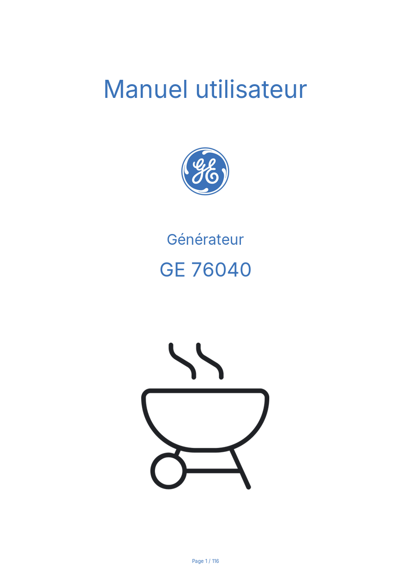 Image de la première page du manuel de l'appareil 76040