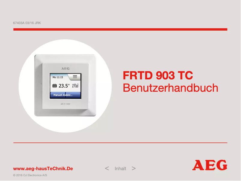 Página 1 del manual Manual de usuario AEG FRTD 903 TC